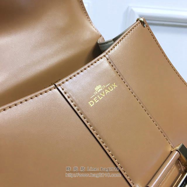 DELVAUX女包 經典焦糖色 吊扣版 Box牛皮 德爾沃女手提包 DV0030焦糖 mini號 Delvaux女手拎包  fcs1132